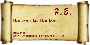 Haszonits Bartos névjegykártya
